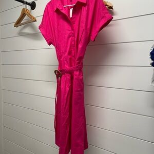 Talbots Fuchsia Button-Up Blouse